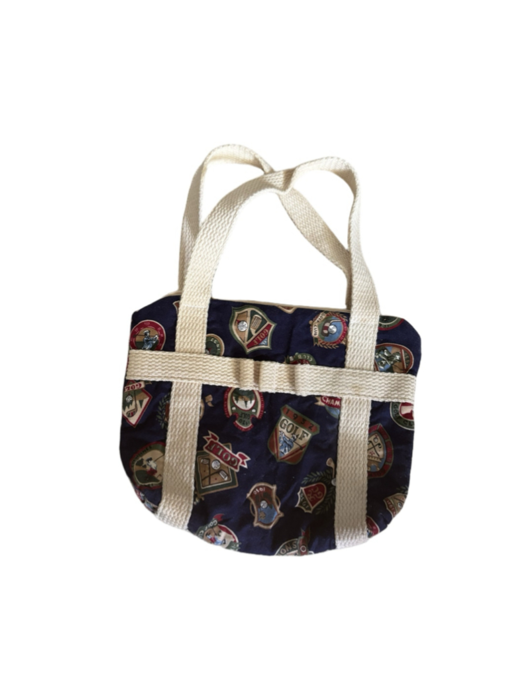 Women's Unbranded Navy Beige Golf Print Tote Bag One Size